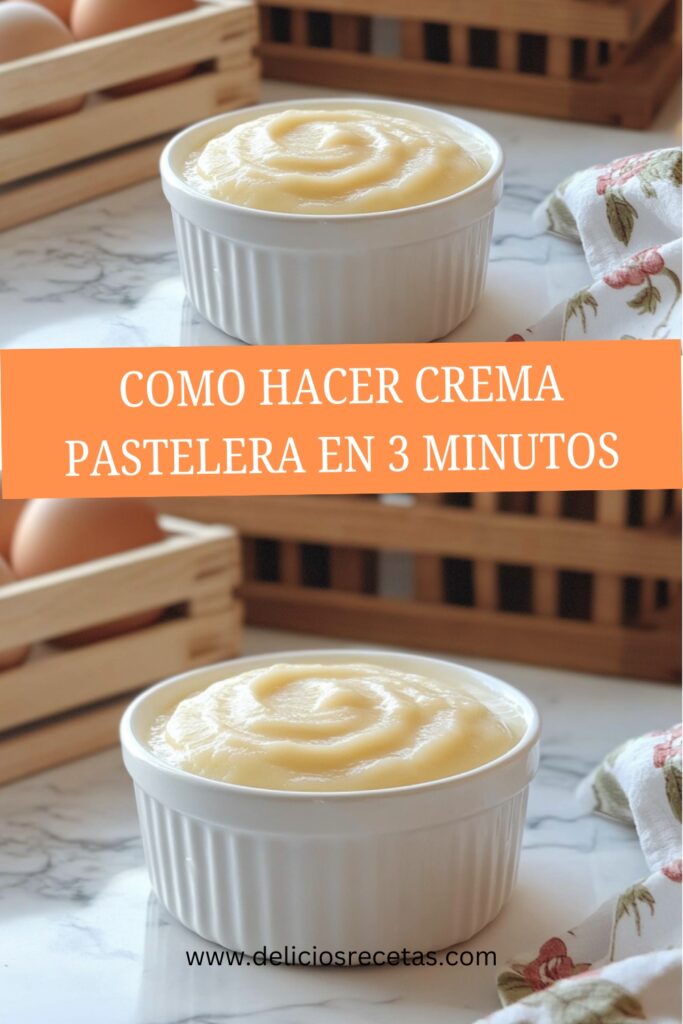 Como Hacer Crema Pastelera en 3 Minutos pin