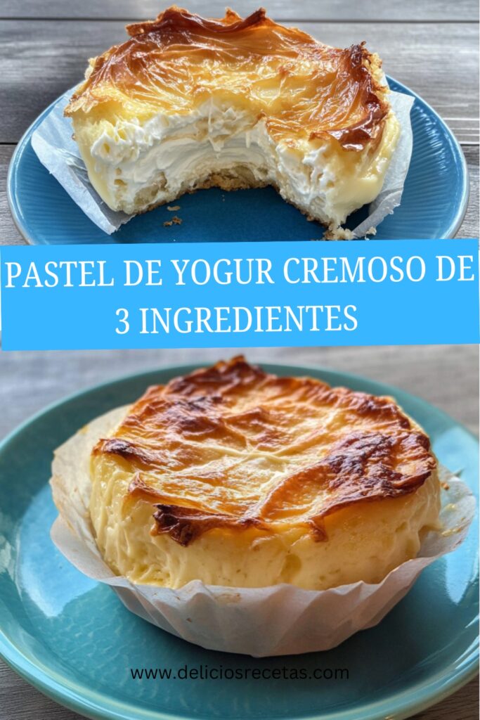 Pastel de Yogur Cremoso de 3 Ingredientes pin