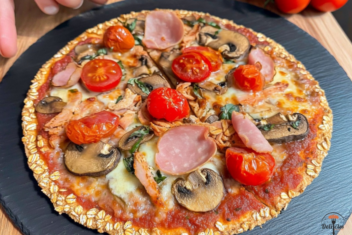 Pizza de Avena Saludable imagen