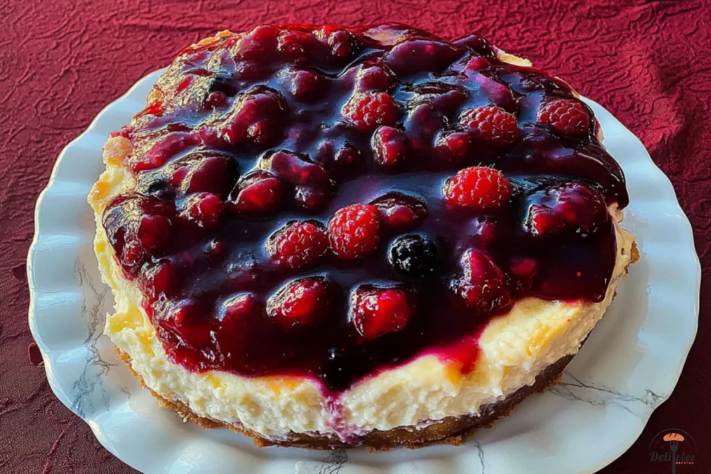 TARTA DE QUESO CON COULIS DE FRUTOS ROJOS futo
